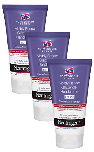 Neutrogena Visibly Renew Glättende Handcreme, 3 x 75 ml