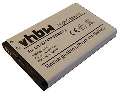 vhbw batteria compatibile con ZTE MF91, MF90 hotspot modem router portatile (1800mAh, 3,7V, Li-Ion)