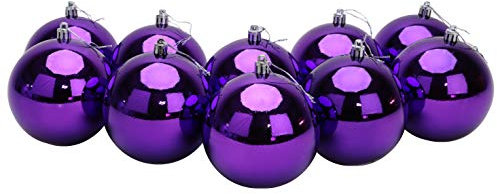 Christmas Concepts® 10 Extra Large 100mm (4) Baubles - Christmas Tree Baubles (Purple)