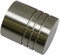 Gardinia Endknöpfe für Gardinenstangen, 2 x Endstück Zylinder, Serie Chicago, Metall, Edelstahl-Optik, Durchmesser 20 mm 10011168