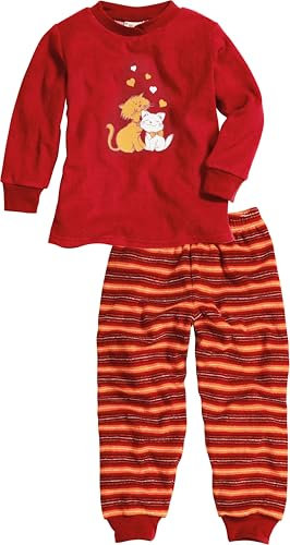 Playshoes Unisex Kinder Zweiteilig Schlafanzug Frottee Katzen, Katzen, 98 EU