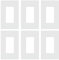 Lutron Claro 1 Gang Decorator/Rocker Wallplate, for Light Dimmers, Switches and Accessories, Snap-On Installation, No Visible Screws, Gloss, CW-1-WH-6, White (6-Pack)