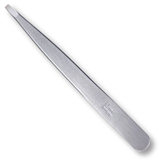 CREDO Edelstahl Pinzette – 9,5 cm – Gerade Spitze, rostfrei & rutschfest – Für Augenbrauen, feinste Härchen & Splitter