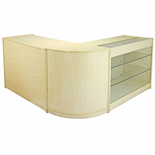 MonsterShop Saturn A1200 K1200 M60 Ladeneinrichtung Rezeption Ladentheke Ladentresen Verkaufstisch Verkaufstheke Kassentisch Empfangstresen Theke Ahorn