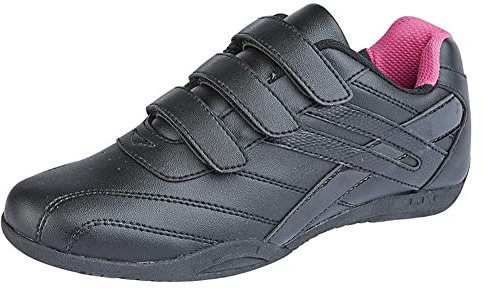 Dek Raven Womens Touch Fasten Casual Trainers Black/Fuchsia 7 UK