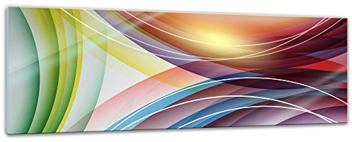 Bilderdepot24 Glasbild - Abstrakte Kunst LV - 120x40 cm - Deko Glas - Wandbild aus Glas - Bild auf Glas - moderne Bilderdepot24 Glasbilder - Glasfoto - Echtglas