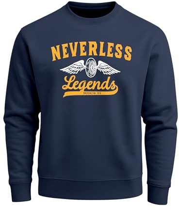 Neverless Herren Sweatshirt Biker Legends Reifen Flügel Wheel Wings Pullover Rundhalspullover
