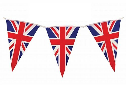 Wimpelkette * British Union Jack * mit 20 Wimpel | Bunting Flag Party Geburtstag Feier Fete Deko Motto Mottoparty Banner Partykette Girlande Fahnenkette England Großbritannien UK GB