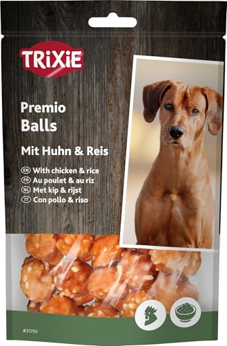 TRIXIE Hundeleckerli Premio Rice Chicken Balls mit Hähnchenfleisch – 80 g | Schmackhafter Snack für jeden Tag – ideal für zwischendurch, mit hohem Fleischanteil, für Training und Alltag