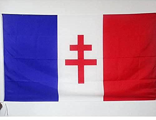 AZ FLAG - Drapeau France libre 1940-1944 - 90x60 cm - Drapeau Français De La Résistance 100% Polyester Avec Fourreau et Cordelette - Pavillon 50 g