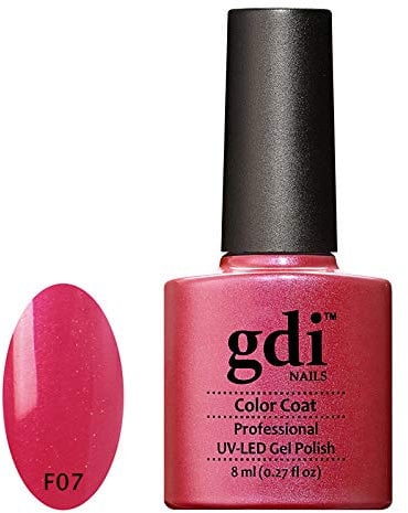 GDI Nails F07 Chili Pop - Hot Spicy Red Pink Shade Gel Nail Polish - 8ml - UV LED Soak Off, Quick Dry, Shimmer Effect