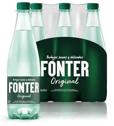 Fonter Agua Mineral con Gas, 6 x 500ml