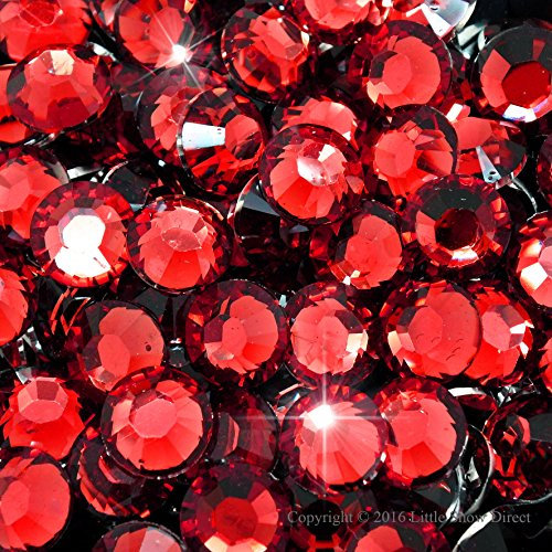 Little Snow Direct® Pack of 1000 Resin Crystal Flat Back Rhinestones Diamante Gems Nail Art & Crafts (Dark Red, 6mm)