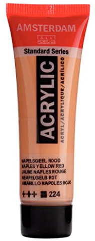Amsterdam Standard Series Acrylic Paint - Neapelgelb Rot 224-20 ml Tube - Hohe Lichtechtheit - Glattes Satin Finish - Langlebig & Flexibel - Made in Netherlands