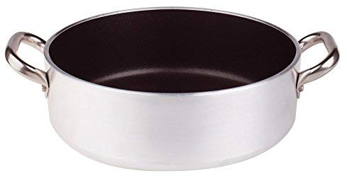 Pentole Agnelli Platinum Cacerola Baja con Dos Asas de Acero, Metal, Plateado, 36 cm