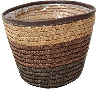 Desconocido MACETERO Maceta CUBREMACETA Cesta CESTO CONTENEDOR Redondo Grande Marron