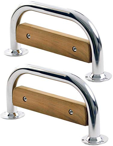 2 Edelstahl Trittstufen Treppe Bootsleiter Stufen für Boote 265 mm | Poliert | 2 Stück | Ø 5,3mm | Breite: 300mm