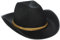Black Western Cowboy Adult Costume Felt Hat One Size