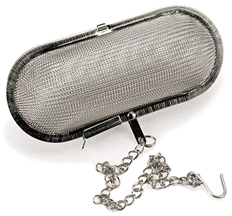 RSVP International Endurance Kitchen Collection Stainless Steel Mesh Floating Spice Infuser for Soups, Stews or Large Tea Pot, Jumbo Oval, 4.25x1.75