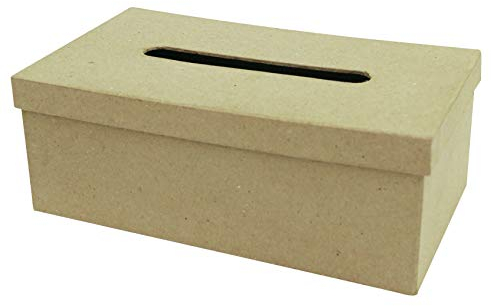 Décopatch AC657O - Un support en papier brun mâché 14x25x9 cm, Boite à mouchoirs