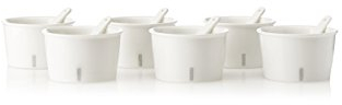 Set 6 Coppetta Gelato Ø Cm.8,8 H.5,1 + Palettina in Porcellana