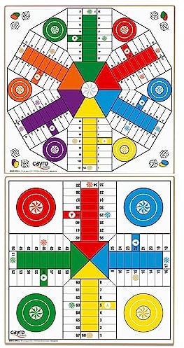 Cayro - Tablero Parchís - De Madera - para 4 a 6 Jugadores - Medidas 40 x 40 Cm - Duradero y Fácil de Transportar - Ideal para Toda La Familia - Diversión Garantizada