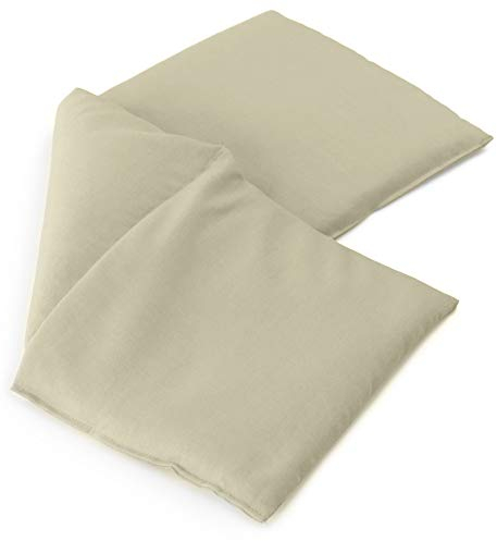 Giraffenland Bio-Dinkelkissen 20x50cm 3-Kammer - Bio Füllung & Bio Stoff natur - Wärmekissen und Kältekissen Körnerkissen