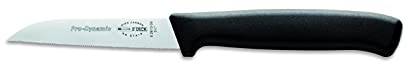 F. DICK ProDynamic Küchenmesser mit Wellenschliff (Klingenlänge 9 cm, Küchenmesser für kleine Schneidaufgaben, Klinge X55CrMo14 Stahl, Härte 56° HRC, Gemüsemesser) 82610092, Schwarz