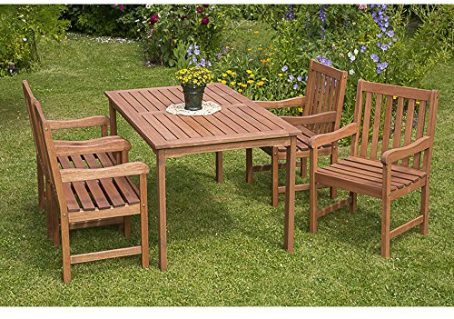 MERXX Gartenmöbel-Set Palermo 5-tgl. Eukalyptusholz, mit Sessel und Tisch