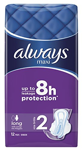Always Maxi Binden Long mit Flügeln, 8er Pack (8 x 12 Stück)