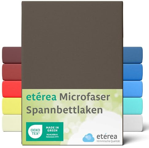 etérea Jersey Spannbettlaken 60x120-70x140 cm Dunkelbraun für 5-15 cm Steghöhe 100% Microfaser - Oekotex Bettbezug Matratzen Bezug - Bettlaken 60x120cm - 70x140cm Braun