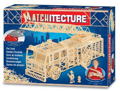 Streichholz-Puzzle 3D - Matchitecture : Feuerwehr-Leiterwagen
