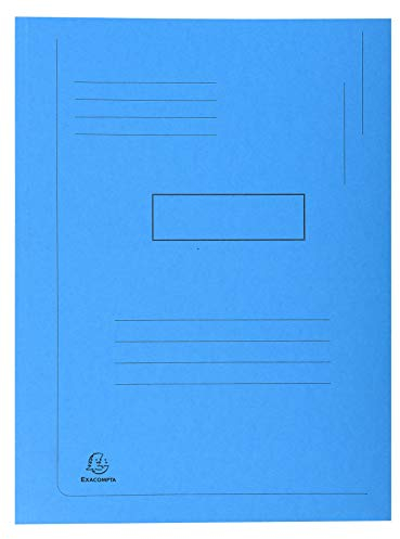 Exacompta 445006E Öko-Einschlagmappe. Aus Recycling-Karton DIN A4 mit 2 Klappen blau Sammelmappe Dokumentenmappe ideal für Büro und Schule