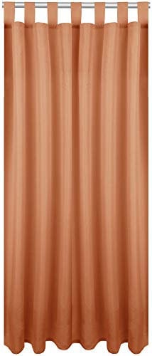 Bestlivings Blickdichte (Hellbraun) Gardine mit Schlaufen in 140x245 cm (BxL), Vorhang Dekoschal als Sichtschutz