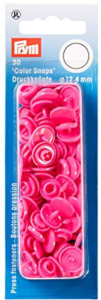 Prym 393147 Nähfrei Druckknopf Color Snaps rund 12,4 mm pink, Kunststoff, 12.4 mm