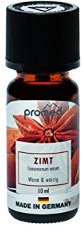 promed Aromaessenz 100% Ätherisches Öl, Essential Oil, Raumduft, Duftöl, Komposition geeignet für Duftlampen und Aroma Diffuser,10 ml, Aromatherapie und Mood Balancer, Made in Germany (Zimt)