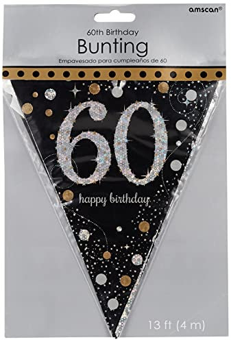 Adult Gold Celebration 60th Plastic Pennant Bunting