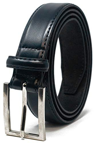 Ashford Ridge Mens 30mm (1.25) Suit Trouser Feather Stitched Leather Belt in Black 5XL 56 - 60