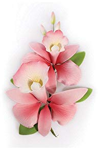 Medium Pink Orchid Sugar Flower Anniversary Wedding Cake Spray Paste Gum by Partycakes4u