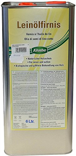 Leinöl - Firnis Holzimprägnierung & zum Herstellen von Ölfarben inkl. Pinselset 4 teilig (Firnis 6 Liter)
