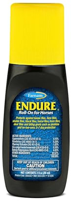 Farnam Endure Roll-On Fly Repellent for Horses, for Sensitive Areas, 3 Ounces