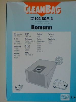 CleanBag Staubsaugerbeutel 104BOM4 kompatibel zu Bomann