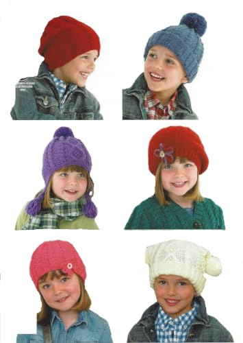 King Cole Aran Knitting Pattern - 3390 Hats