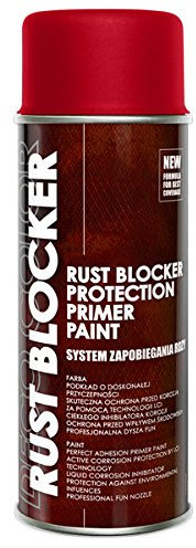 12er Sparpack 400 ml Rust Blocker 4in1 Metallschutzlack Rost Stop Lack ROT matt RAL 3000 , 4in1 -Haftvermittler - Aktiver Rostschutz - schnelltrocknender Lack - effektiver Schutz