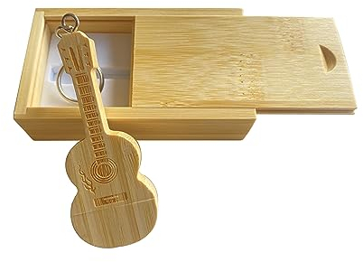 Clé USB en forme de guitare en bois d'érable 3.0/64GB Bois de bambou.