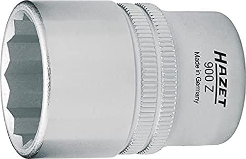 Hazet 900AZ-19/32 Douille carré creux 12,5 mm/profil traction à 12 pans extérieurs Taille 19/32 longueur 38 mm