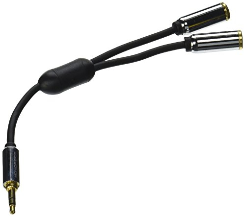 Monoprice Entwickelt für Mobile 3,5-mm-Stereo-Splitter - 15,24 cm (6 Zoll) ultradünne Steckverbinderköpfe, vergoldete Anschlüsse