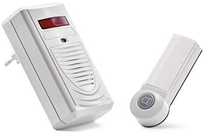 EMOS P5705 Kabellose Türklingel/Funkklingel Set / 75 dB/Visuelle Anzeige/Self-Learning/Speicherfunktion, Weiß