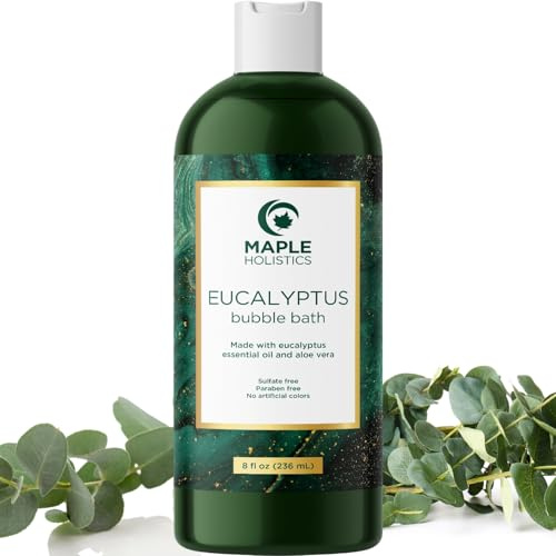 Premium Eucalyptus Bubble Bath Soap - Sulfate Free Bubble Bath for Women and Men with Relaxing Essential Oils with Vitamin E - Foaming Bath Oil for Dry Skin Featuring Aromatherapy Oils