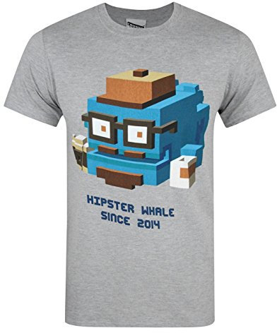 Crossy Road Hipster Whale Men's T-Shirt (S) Grey